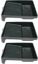 3x stuks verfbakjes voor verfrollers/lakrollers zwart tot 18 cm