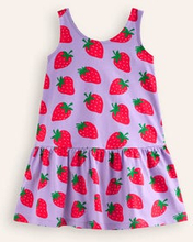 Trägerkleid mit tief sitzendem Bund Mädchen Boden, Parma-Violett Erdbeeren