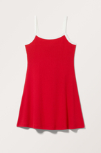 Ribbed Cotton Mini Dress - Red