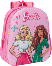 Skolryggsäck 3D Barbie Rosa Fuchsia 27 x 33 x 10 cm