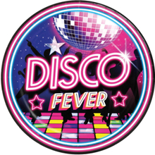 6 stk Papptallerkener 23 cm - Disco Fever