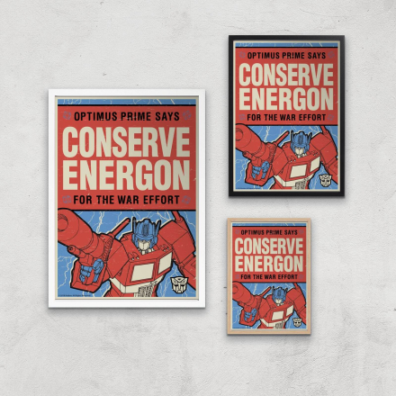 Transformers Conserve Energon Poster Art Print - A3 - White Frame