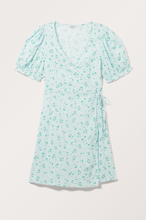 Mini V-neck Wrap Dress - Turquoise