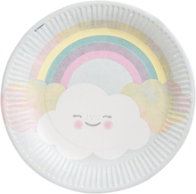 Papperstallrikar Rainbow & Cloud - 8-pack