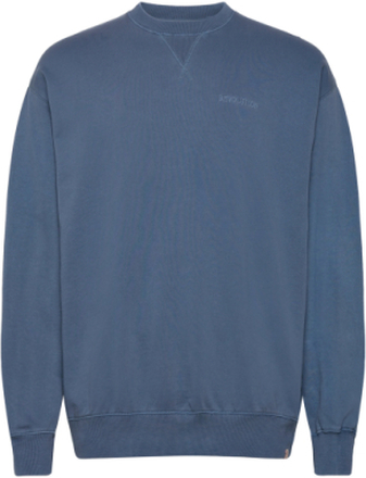 Loose Crewneck Tops Sweatshirts & Hoodies Sweatshirts Blue Revolution