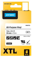 Dymo Tape Vinyl 24mm Sort/hvid - Xtl