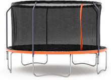 Studsmatta med säkerhetsnät - Svart/orange - 427 cm