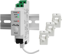 Shelly Pro 3EM WiFi 3-faset energimåler, 120A
