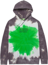 HUF High Dye Tiedye Herren Kapuzen-Hoodie Baumwoll-Pullover mit Logo-Print auf der Front PF00454 Grau/Grün