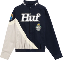 HUF Daytona Herren Übergangs-Jacke mit Stickerei-Details Mode-Jacke JK00335 Blau/Beige