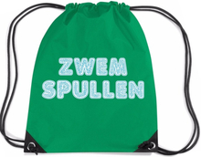 Zwemspullen rugzakje / zwemtas met rijgkoord groen
