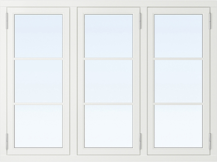 Kulturfönster 3:luft - Trä - Målat 14x12 Frostat glas Vit Spaltventil vit