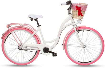 Cykel Colours 28" - 3 växlar - vit/rosa