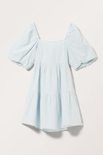 Puffy Cotton Babydoll Dress - Turquoise