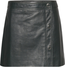 "2Nd Mona - Sheen Leather Kort Nederdel Black 2NDDAY"