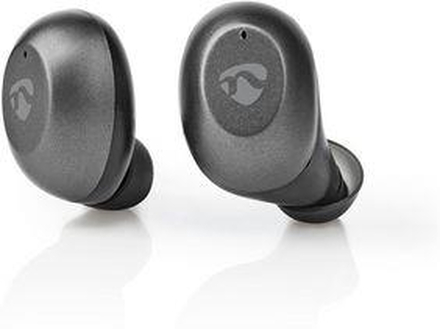 Nedis Fullt Trådlösa hörlurar | Bluetooth® | Maximal batteritid: 3 timmar | Tryck på Kontroll | Batteri hölje | Inbygd mikrofon | Stöd för röststyrning | Grå / Silver