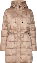Quilted Coat With Drawstring Waist Fodrad Rock Beige Esprit Collection
