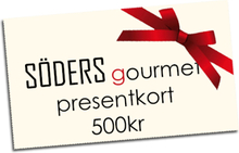 Presentkort från Söders gourmet värde: 500kr