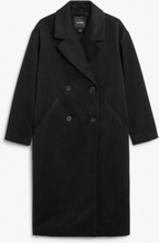 Long double breasted coat - Black