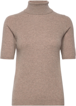 Turtleneck T-Shirt Tops Knitwear Turtleneck Beige Davida Cashmere