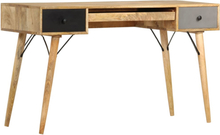 vidaXL Skrivebord med skuffer 130x50x80 cm heltre mango