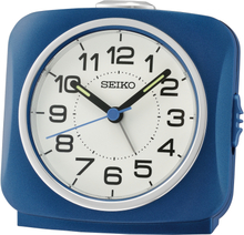 Seiko QHE194L Wekker Kunststof blauw-wit 9,5 x 9,5 x 6,6 cm