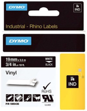 Dymo Tape Rhinopro Perm Vinyl 19mm Hvid/sort