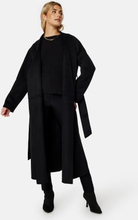 BUBBLEROOM Leslie Belted Wool Coat Black M