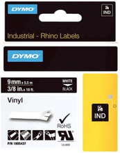 Dymo Tape Rhinopro Perm Vinyl 9mm Hvid/sort