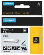 Dymo Tape Rhinopro Perm Vinyl 24mm Hvid/sort