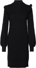 Objmalena L/S Ruffle Knit Dress Dresses Knitted Dresses Black Object