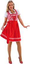 Rödrutig Lyxig Oktoberfestklänning med Förkläde och Blus