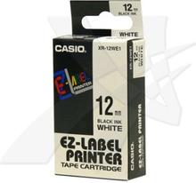 Casio Tape Xr-12wes 12mm Sort/hvid