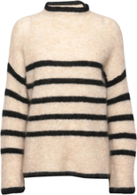 Ovalis Knit T-Neck Pullover Creme Second Female*Betinget Tilbud