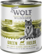 Wolf of Wilderness Senior 6 x 800 g - Green Fields - Lamm & Huhn