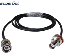 Superbat BNC Male Straight to Female Bulkhead with O-ring Straight Pigtail Cable RG58 30cm