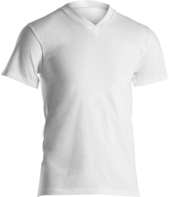 Dovre Single Jersey V-neck T-Shirt Hvid bomuld Small Herre
