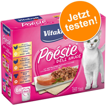 Vitakraft Poésie DéliSauce Mixpaket Pouch 6 x 85 g - Meat & Fish Selection