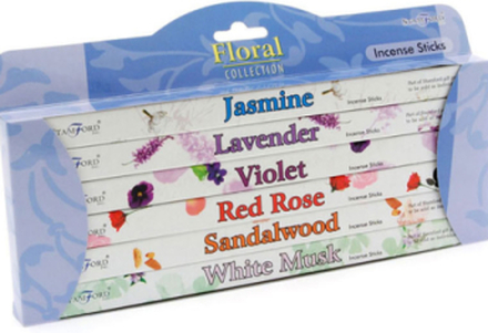 Floral - Gavesett med 6 Forskjellige Pakker med Stamford Røkelsespinner