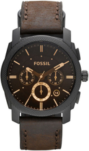 Fossil FS4656 Horloge Machine Chrono staal-leder zwart-bruin 42 mm