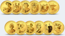 Sammlermünzen Reppa Gold-Set Queen Elizabeth II., 16tlg.