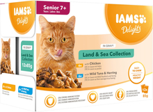 IAMS Delights Senior Land & Sea Collection in Sauce - 12 x 85 g