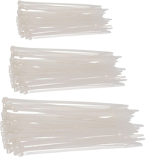 Setje van 150x stuks Kabelbinders/tie-wraps wit 15-20-30 cm 3.6 mm breed