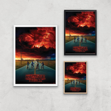 Stranger Things Welcome To Hawkins Giclee Art Print - A4 - Wooden Frame