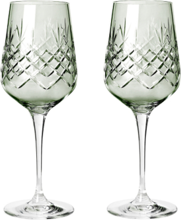 Crispy Emerald Madame - 2 Pcs Home Tableware Glass Wine Glass Green Frederik Bagger
