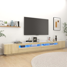 vidaXL TV-bänk med LED-belysning sonoma-ek 300x35x40 cm