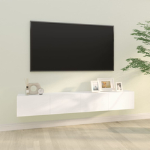 vidaXL Väggmonterade tv-bänkar 2 st vit 100x30x30 cm konstruerat trä