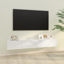 vidaXL Väggmonterade tv-bänkar 2 st vit 100x30x30 cm konstruerat trä