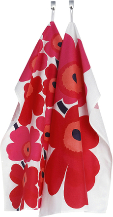 Marimekko - Unikko håndkle 47x70 cm 2 stk rød/rosa