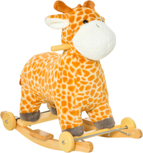 Cavallo a dondolo a forma di giraffa con ruote per bambini 36-72 mesi giallo